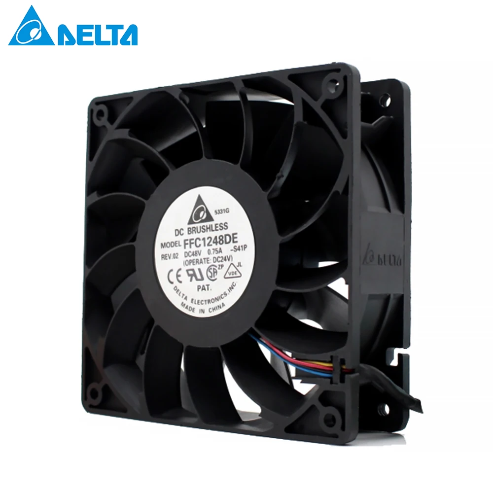Для delta FFC1248DE 12038 PWM вентилятор двойной шар DC 48 в большой объем воздуха осевой вентилятор