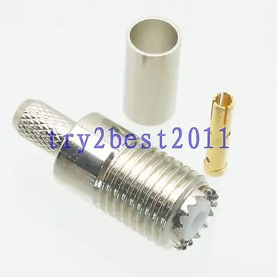 DHL/EMS 50 комплектов 1pce разъем miniUHF jack штырьковый обжим RG58 RG142 LMR195 RG400 коаксиальный