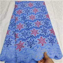 Ткань из Дубая Африканское сухое кружево ткань хлопок кружево ткань распродажа швейцарская вуаль кружева в швейцарском стиле высокого качества 5 ярдов/партия