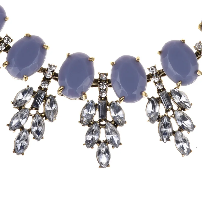 Amazon Hot Selling Necklace Cross Border Accessories New Products Europe And America Fashion Retro Crystal Leaf Pendant