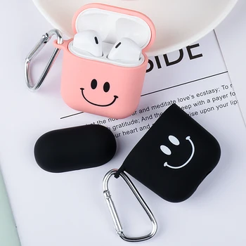 

Lovely Pink Smile Matte Hard PC Earphone Case for Airpods 1 2 Luxury Cute Wireless Bluetooth Earphone Cases Cover For Airpods 1
