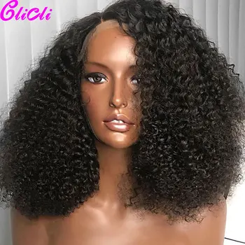 

Brazilian Kinky Curly Afro Wig 13x4 Lace Front Human Hair Wigs For Women Preplucked Bob Wig Remy 150%