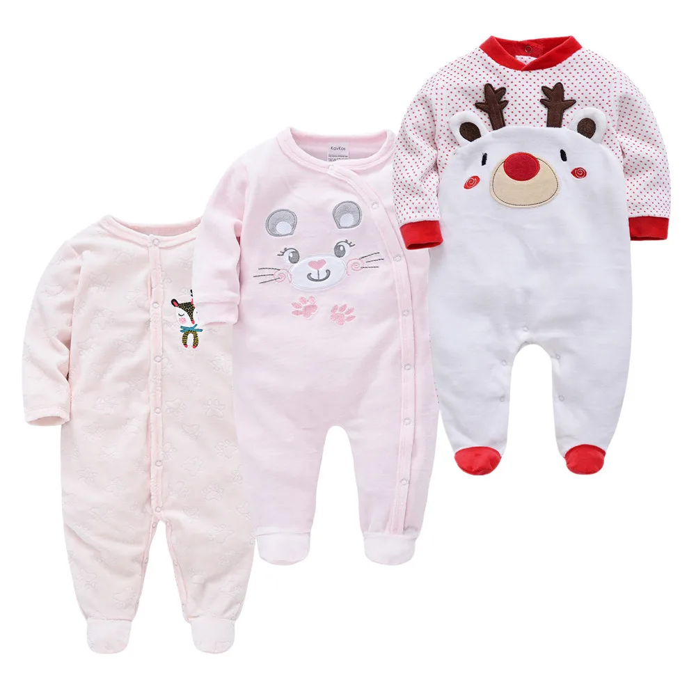 

Winter Newborn Baby Girls Rompers Roupas Bebe De First Christmas Infant Boys Jumpsuit 3pcs Vetement Bebe Garcon Cartoon Onesies