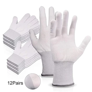 

FOSHIO 12 Pairs Anti-static Work Gloves for Window Tint Carbon Fiber Vinyl Car Wrap Sticker Film Install Gloves Finger Protector
