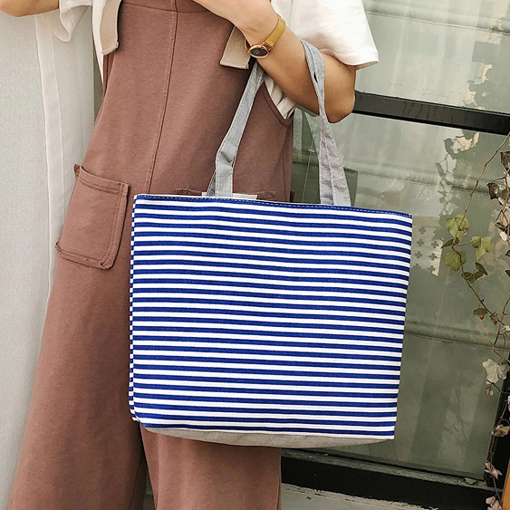 Fashion Durable Women Student Canvas Tote Single Shoulder Bag Tote Check Plaid Female Flax Eco Reusable Shoulder Shopper 820