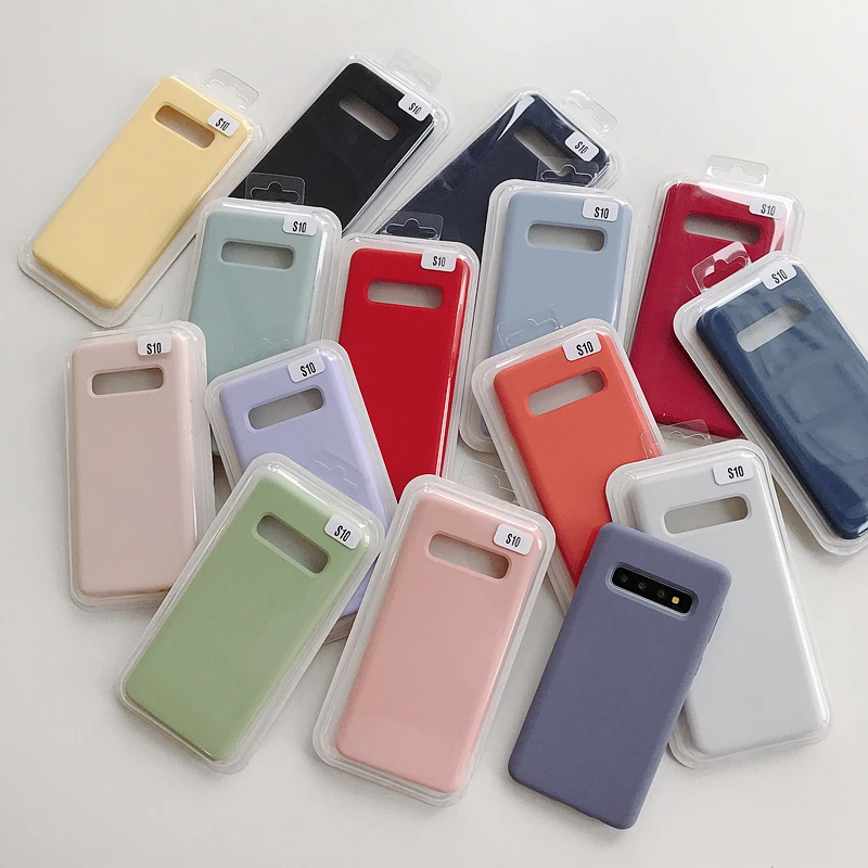 Жидкий силиконовый чехол для телефона samsung S8 S9 S10 5G S10E Plus Fundas оригинальный мягкий