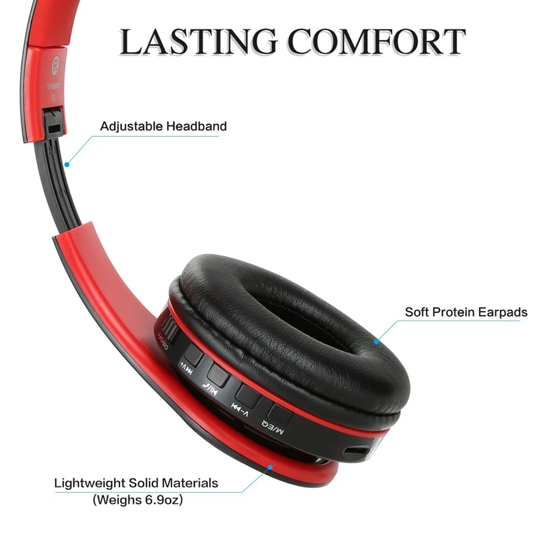 Dozed над ухом Bluetooth наушники, складные Hifi глубокий бас Беспроводные наушники с микрофоном и Проводная гарнитура Поддержка SD/TF