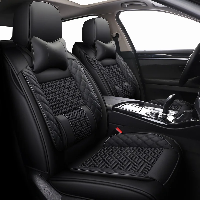 New Leather&ampice silk car seat covers For lada 2107 2110 2114 grant kalina largus niva 4x4 priora samara vesta xray accessory |