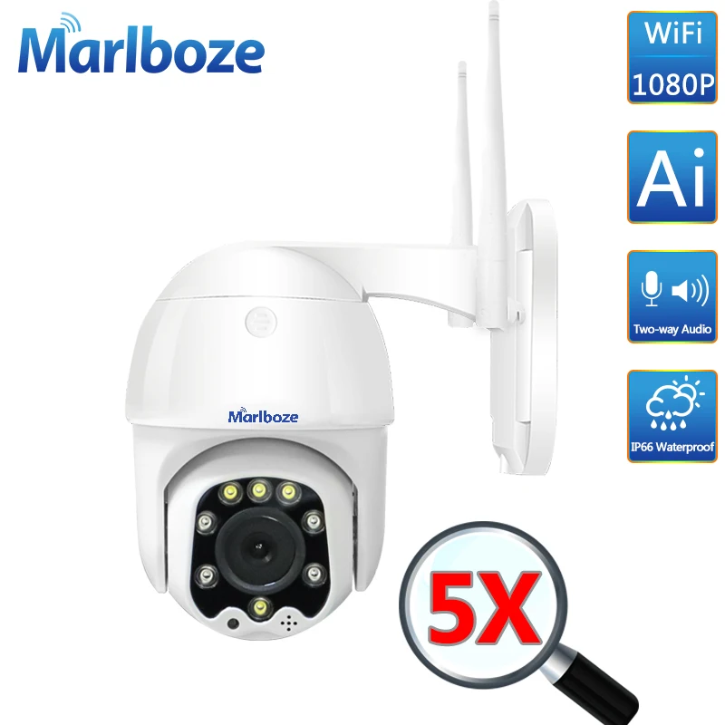 Ip-камера Marlboze 1080p ptz уличная с 5-кратным оптическим зумом 2 МП | Безопасность и
