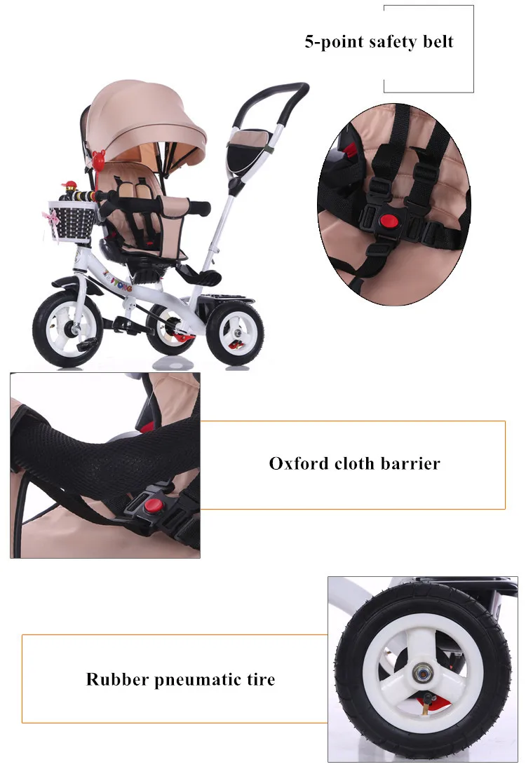 New Brand Child Tricycle High Quality Swivel Seat Child Tricycle Bicycle 1-6 Years Baby Buggy Stroller BMX Baby Car Bike