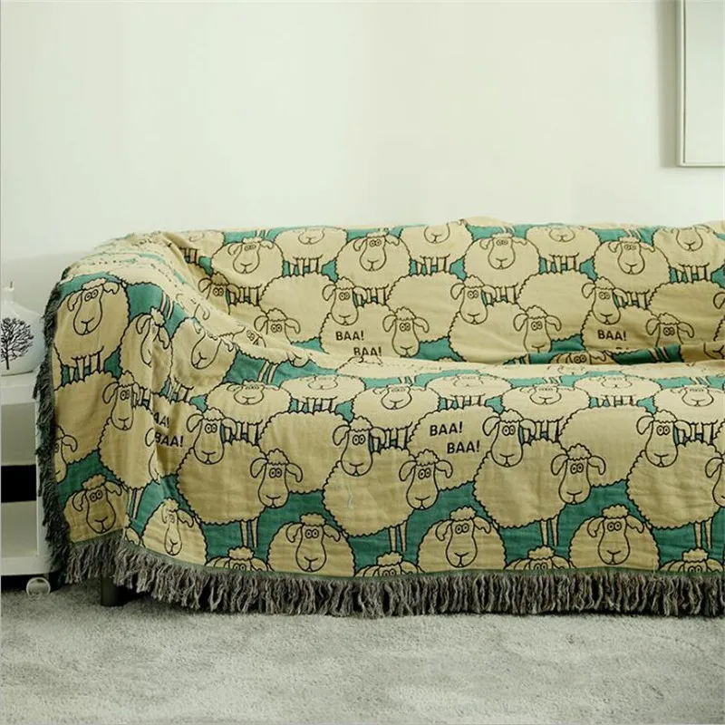 Хлопковое многофункциональное Двухслойное жаккардовое полотенце для дивана