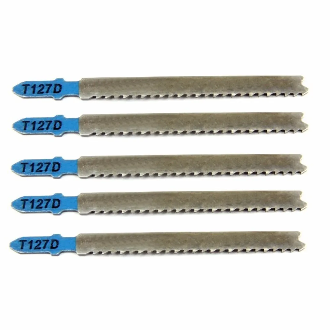 DWZ 5pcs New HCS T127D Curved Jigsaw Blades For Aluminium Metal Cutting 100mm Length