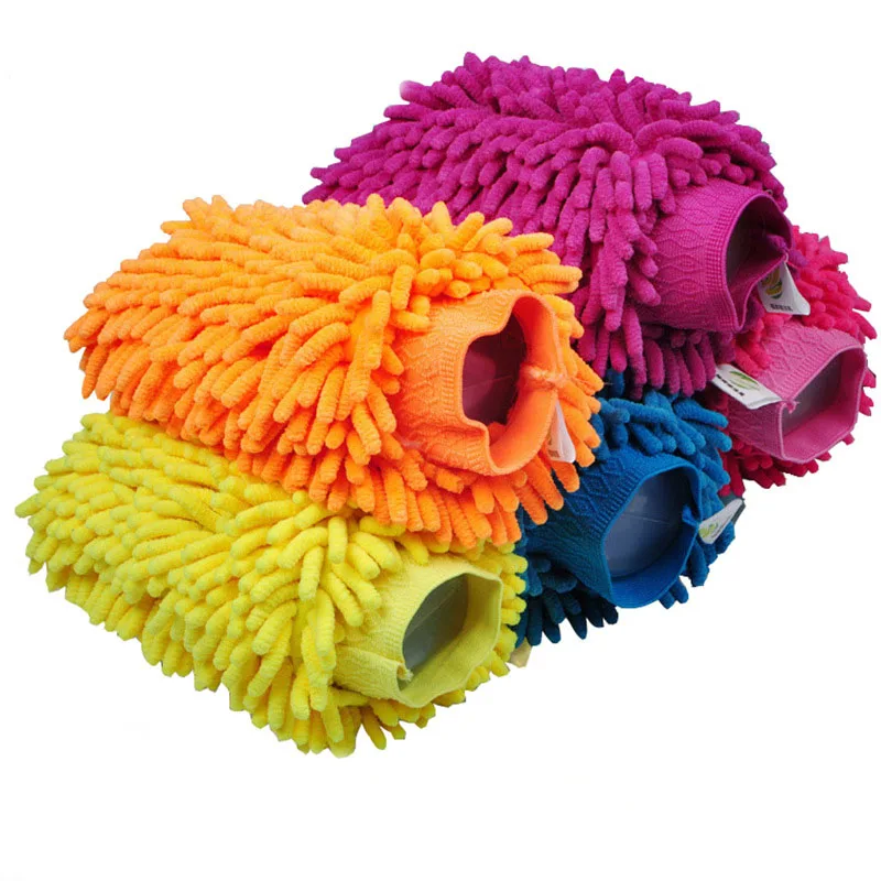 

New Car Wipe Car Gloves Car Wash Cleaning Supplies Large Double-sided Thick Chenille Coral Car Wash Gloves Car Accessories