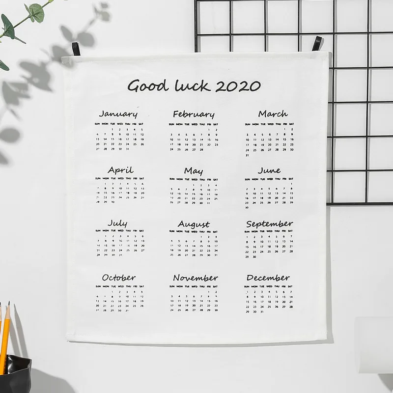

2020 Creative New Year 365 Days Desk Calendar Fabric Calendar English Wall Calendar Daily Planner Notes School Supplies