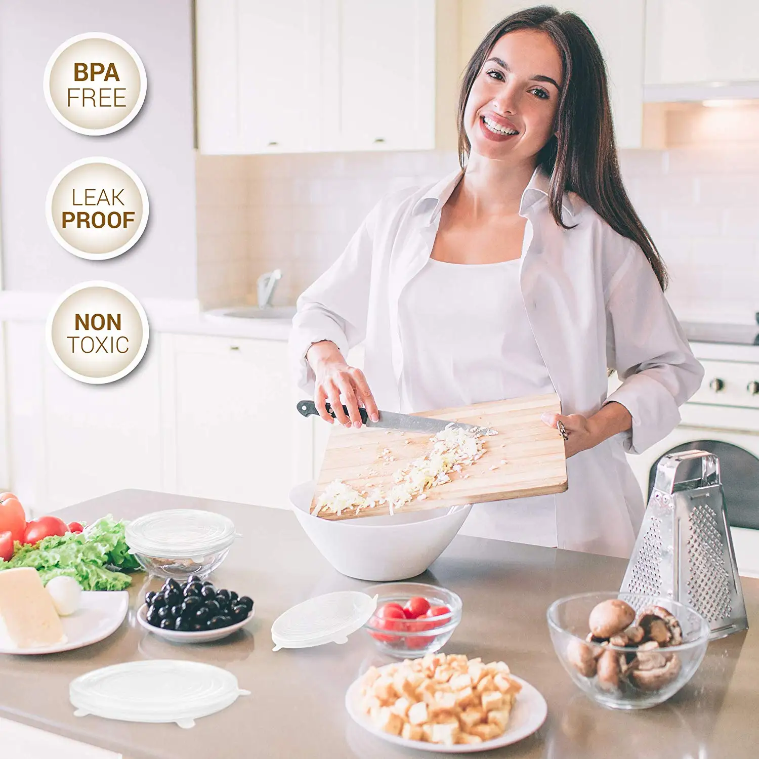 6 шт./компл. силиконовые стрейч Lidss для различных форм контейнеров BPA-free герметичная еда свежая посудомоечная машина Морозильник Безопасный
