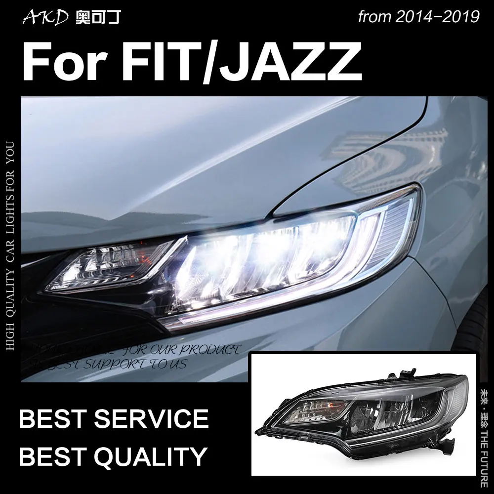 

AKD Car Styling Head Lamp for Honda Fit Headlights 2014-2019 Jazz LED Headlight DRL Angel Eye Hid Bi Xenon Auto Accessories