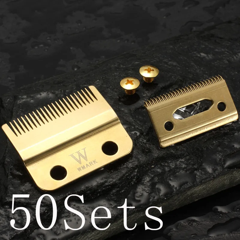 Golden 50 sets WMARK W-2 Профессиональный 2-отверстие клипер лезвия подвижное лезвие с винтовым зажимом Сменное лезвие высокого качества материал - Цвет: Golden 50 sets