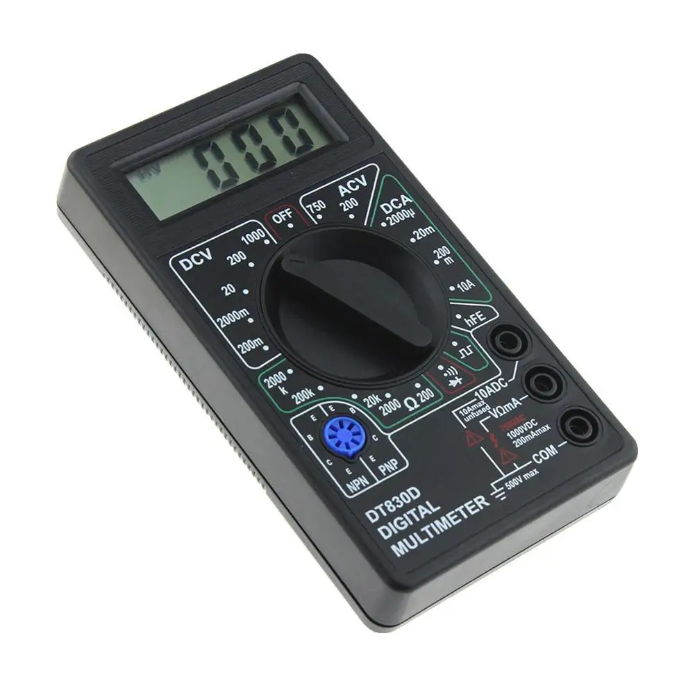 Мини цифровой мультиметр Омметр Вольтметр Амперметр AVO метр DT830D Тестовые провода lcd