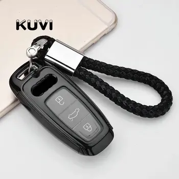

PC+TPU Car Key Covers Key Case Fob Shell For Audi A6 C8 A7 A8 2018 2019 Key Case Car-Styling Accessories