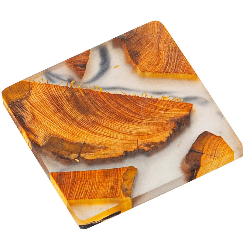 Resin Insulation Pad Japanese Solid Wood Tea Coaster Simple Cup Holder Creative Gasket Ceremony Spare Parts | Дом и сад
