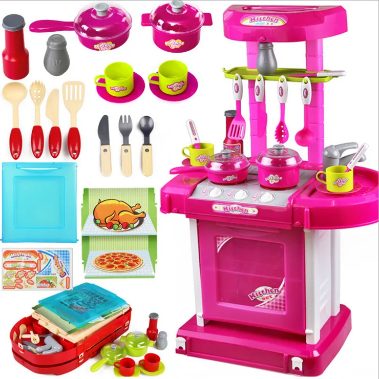 Play House Set Kitchen xiong cheng Toy Model Kitchenware Cooking 3-6 a Year of Age 7 Female Baby Girls Small GIRL'S
