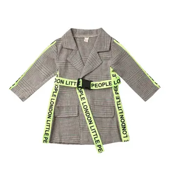 

Toddler Kids Baby Girl Winter Clothes Belted Plaid Coat Jacket Formal Formal Outwear 0-5Y