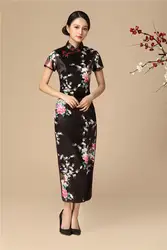Большие размеры 3XL-6XL, китайское женское платье, винтажное атласное платье с пуговицами, Qipao, сексуальная Классическая новинка, Vestidos