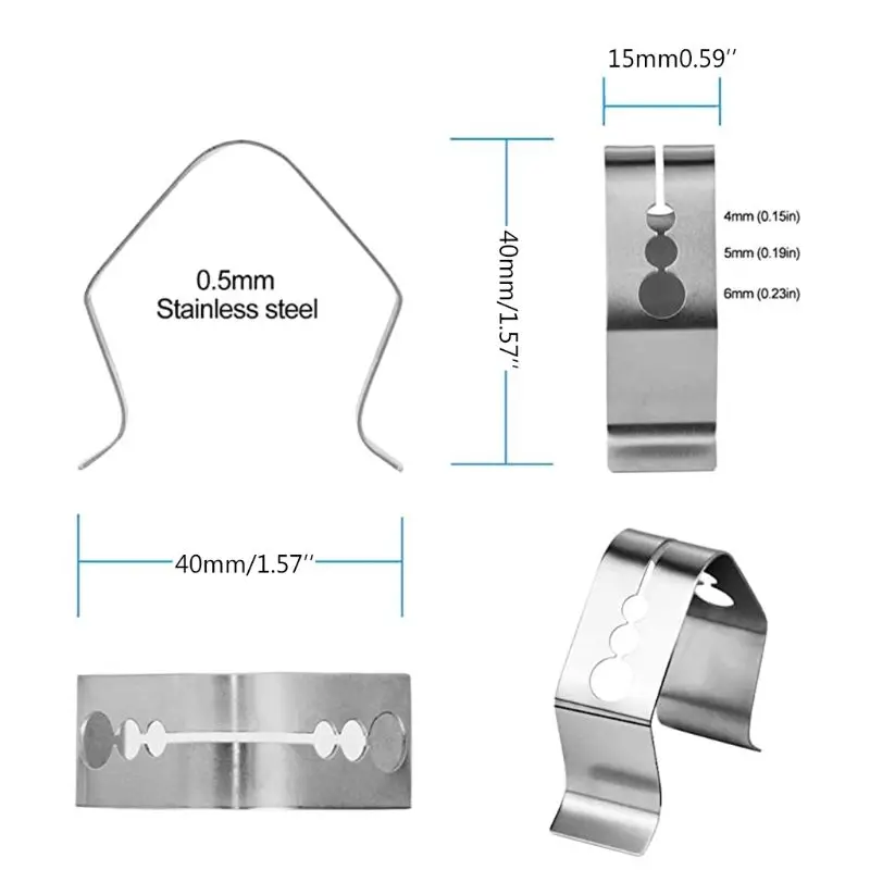 Stainless Steel BBQ Thermometer Probe Clip Holder Anti Rust Scald Preventing Smoke with 3holes