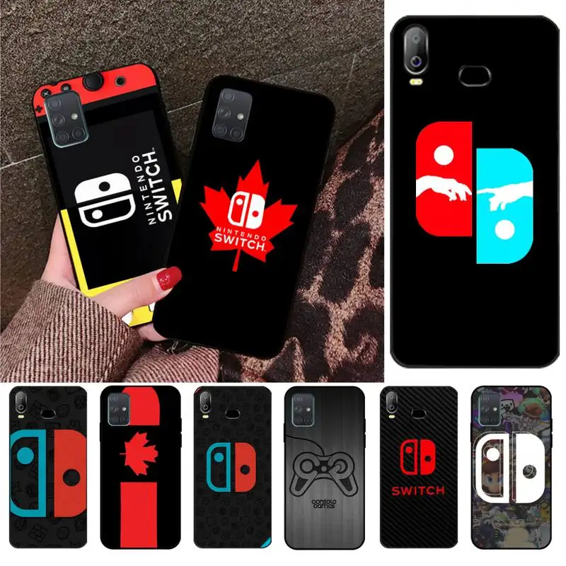 

HPCHCJHM SWITCH Game Console Black TPU Soft Phone Case Cover For Samsung A10 A20 A30 A40 A50 A70 A71 A51 A6 A8 2018