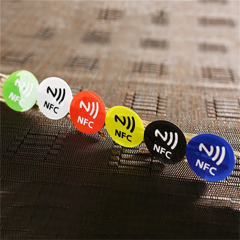 6 шт./лот) NFC метки стикер s NTAG213 NFC метки RFID клейкая этикетка наклейка универсальные этикетки Ntag213 RFID бирка для всех NFC телефонов