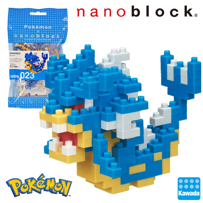Nanoblock Покемон Пикачу NBPM 023 Gyarados 170 шт. аниме мультфильм алмаз мини микро блок