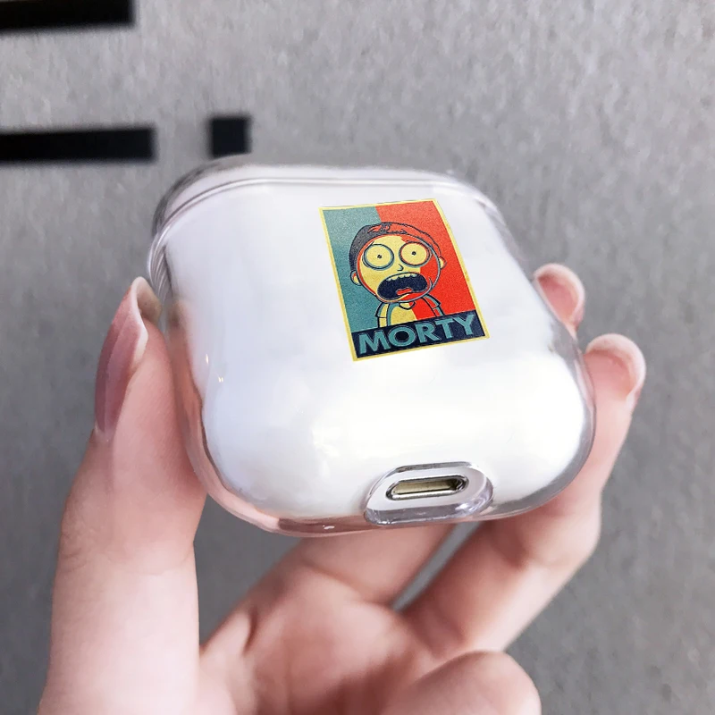 Забавный мультяшный узор для AirPods, чехол, Bluetooth гарнитура, зарядная коробка, защитный чехол для AirPod, модный прозрачный жесткий чехол