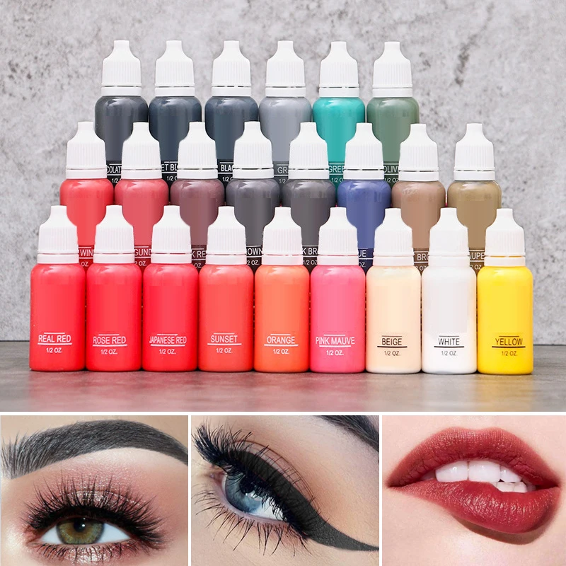 Горячая 15 мл микроблейдинг жидкий пигмент для полупостоянных губ бровей