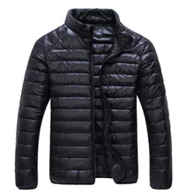 Мужская куртка на утином пуху, Осень-зима, ультра-светильник, Мужское пальто, водонепроницаемая пуховая парка, модная мужская верхняя одежда с воротником, тонкое пальто