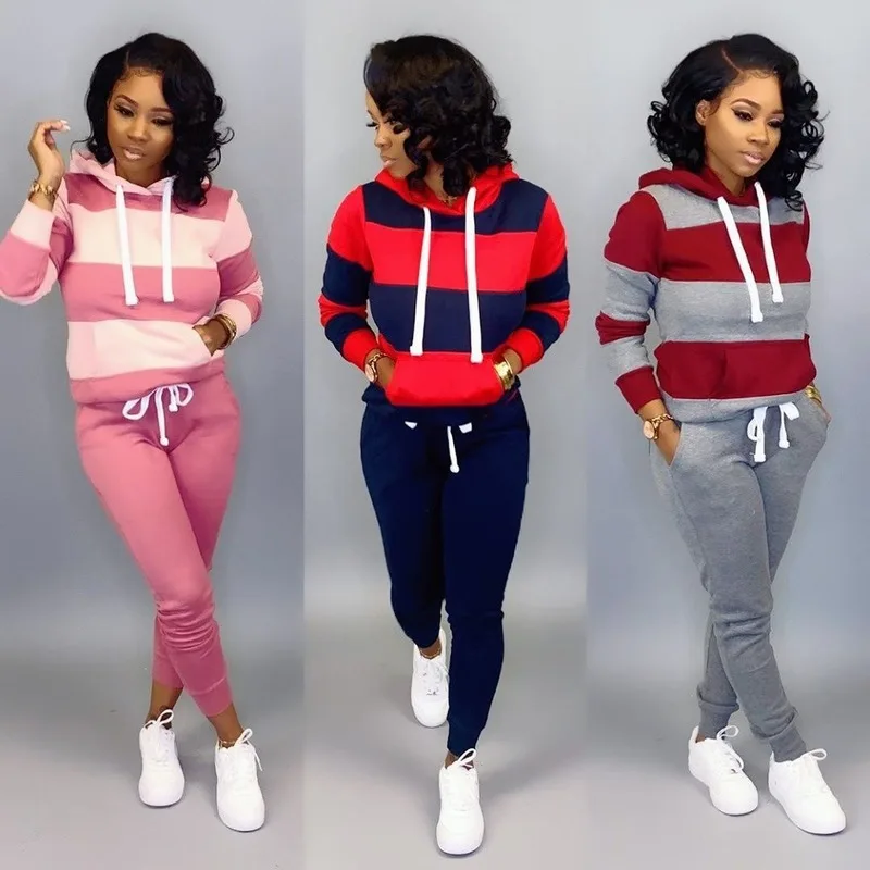 

Women's Sets Fashion Tracksuit Two Pieces Sweatshirts Woman Casual Pullover Hoodies Run Pants Plus Size Autumn Winter Promotion