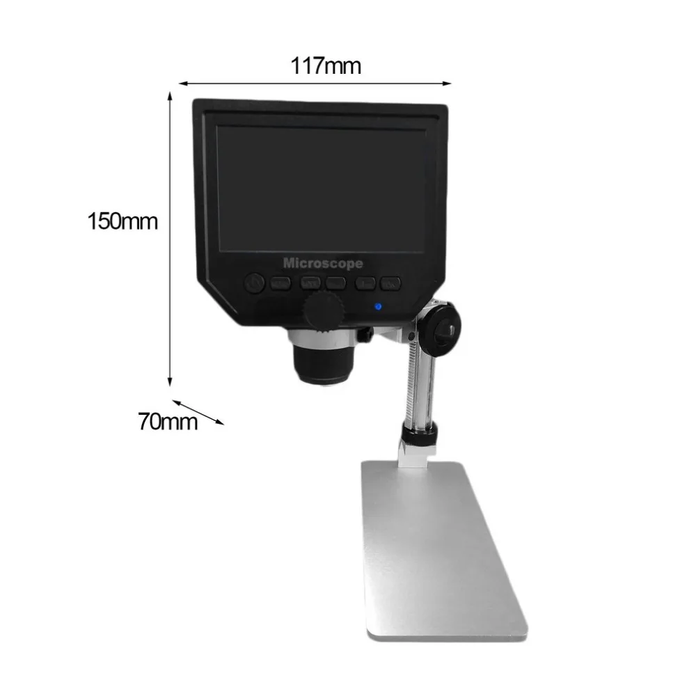 

G600 Portable 1-600X Continuous Magnification 4.3" LCD Display 3.6MP Electronic Digital Microscope with Adjustable Metal Stand