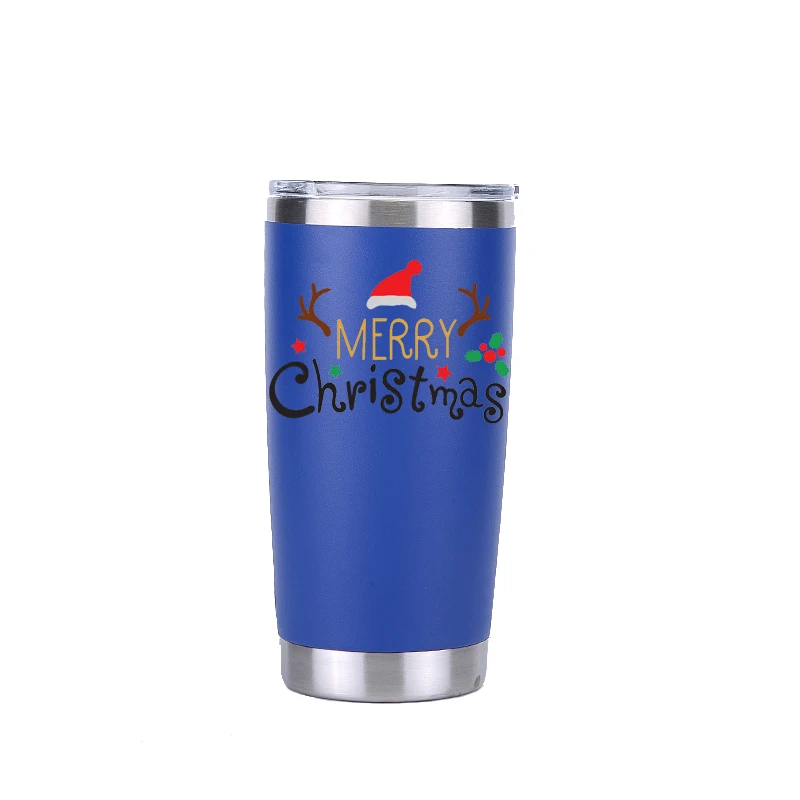 20 oz dark blue Рождество 30 унций стакан дорожная Автомобильная кружка Изолированная вакуумная фляжка термос из нержавеющей стали бутылка для воды холодное или Горячее пиво кофе чашка - Цвет: 20 oz dark blue
