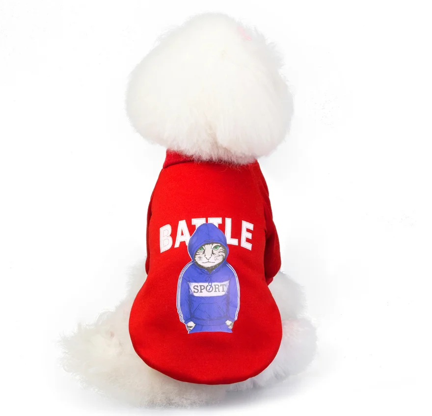 Pet мягкая теплая зимняя одежда для сна, одежда для собак, спортивный свитер для маленькие собачки Чихуахуа для Мопсов, французских бульдогов Костюмы щенок курта для собак - Цвет: Battle (Red)