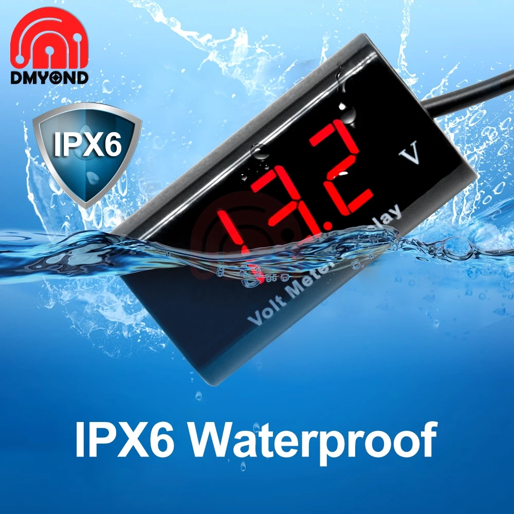 Цифровой вольтметр IPX6 DC 3 в 18 0 56 дюйма светодиодный цифровой дисплей измеритель