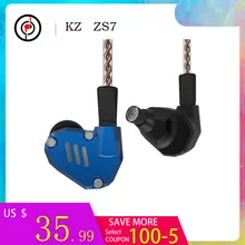 Памятное издание KZ ZS7 4BA+ 1DD гибридные наушники в ухо HIFI наушники бас гарнитура DJ монитор наушники KZ ZS6 AS10 ZST