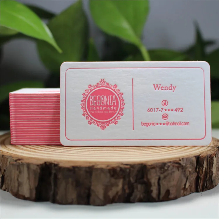 

Customized embossing printing cotton paper business card, luxury business card