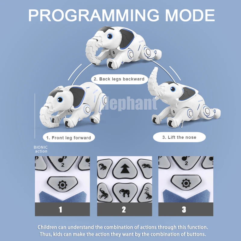 Presentes do Miúdo Controle Remoto Robô Elefante Brinquedo Inteligente Pode Programar Cantar Dança Contar História Interativo 2.4g rc 9 Brinquedos e hobbies