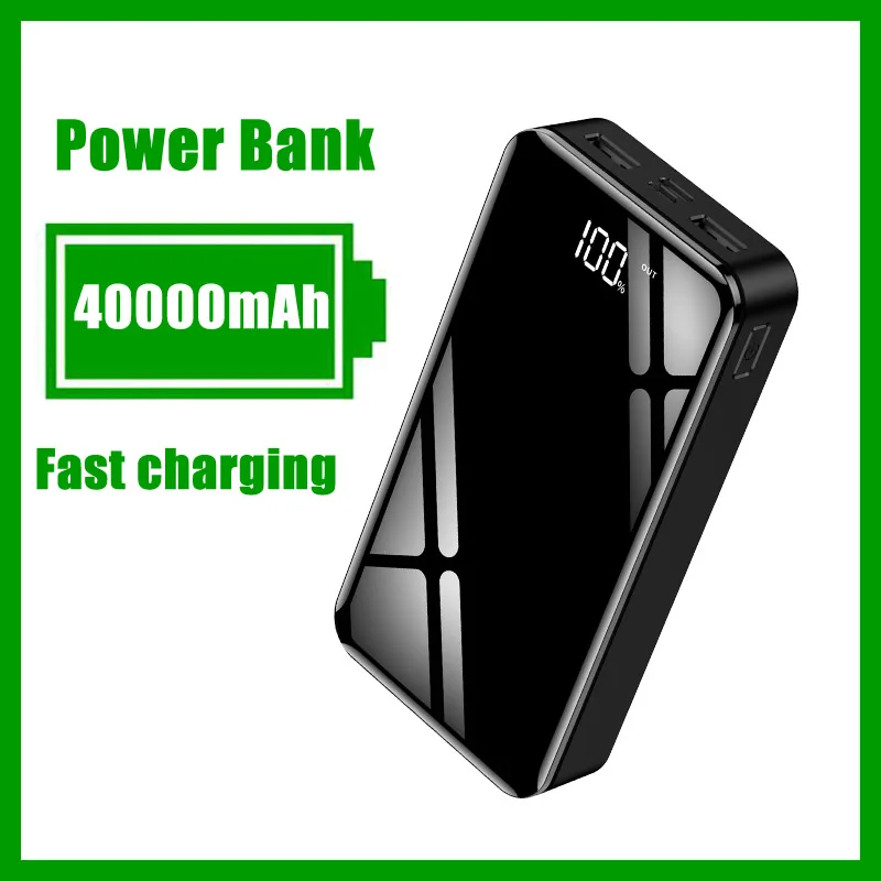 

Fast Charging 40000mah External Battery Power Bank 2 USB LED Powerbank Type-c Portable Mobile phone Charger for Xiaomi note3