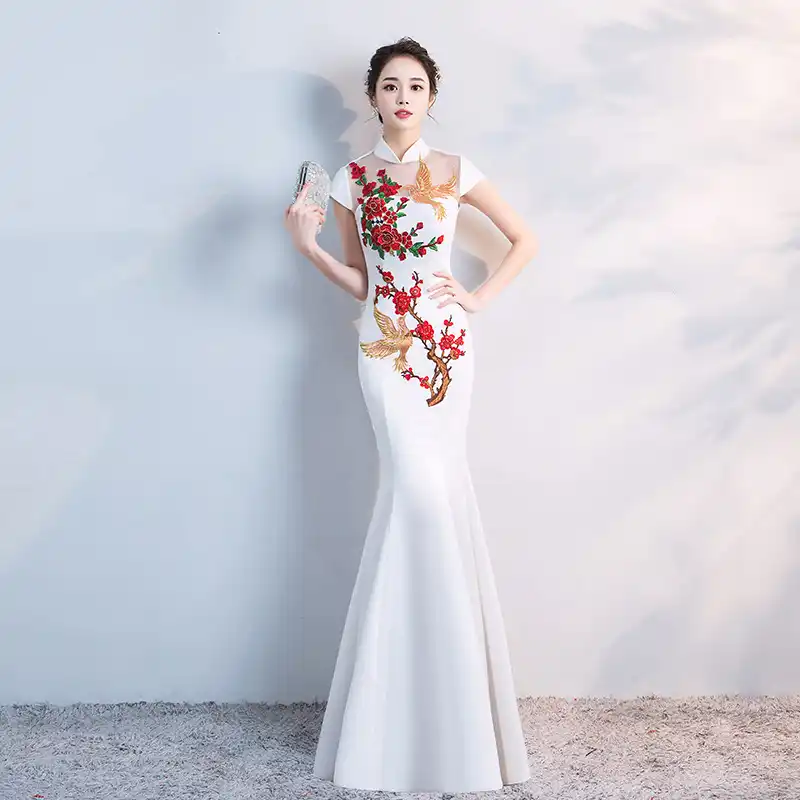 mandarin collar evening gown