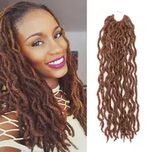 Современная королева мягкая Nu Locs крючком волосы 18 дюймов DeadLocs кудрявые крючком косички волос ткать синтетическая оплетка волос для женщин