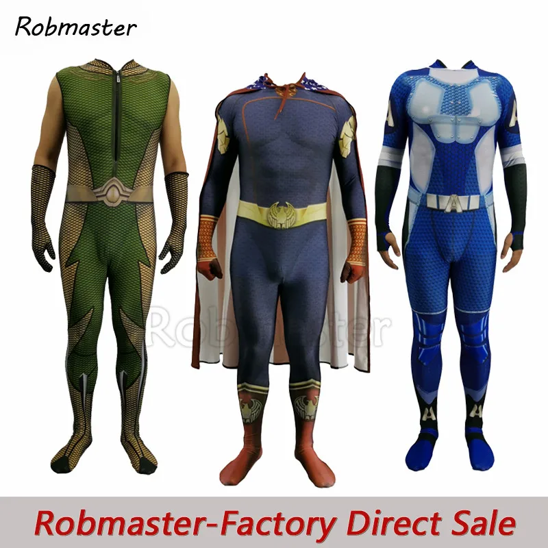 

The Boys Cosplay Costumes 3D Lycra Spandex Zentai Adults Kids The Seven Homelander A-Train The Deep Bodysuit Halloween Costumes