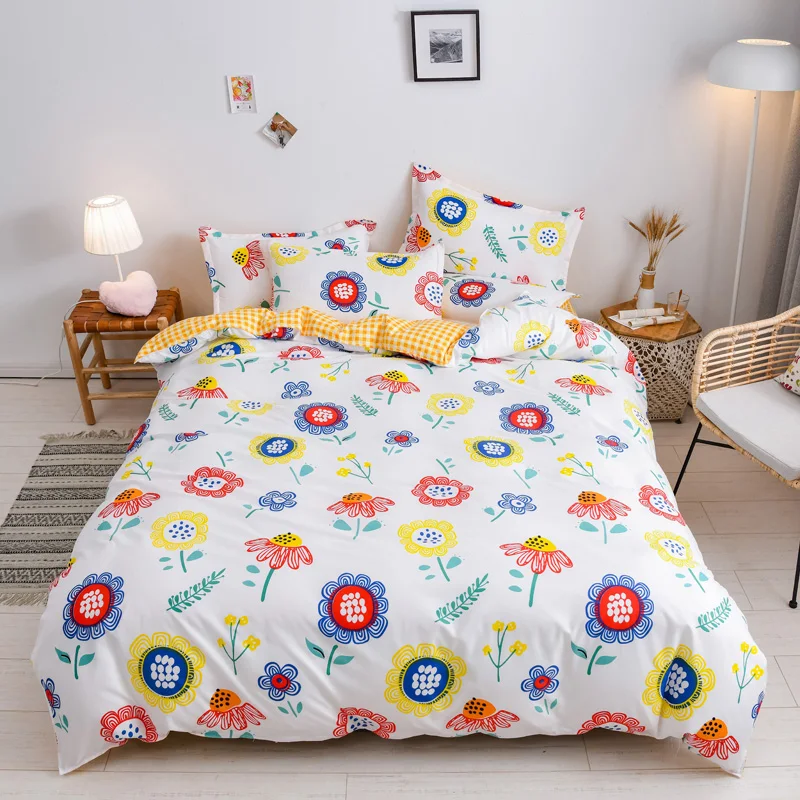 Cartoon Style Children Bedding Set Soft Comfortable Bedclothes Pillowcase Sheet Floral Girls Bed Linen Adults Duvet Cover Set Bedding Sets Aliexpress