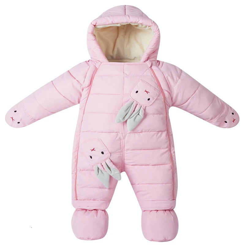 rabbit pink 30 градусов,, стильные комбинезоны для новорожденных, теплый зимний комбинезон для малышей, одежда для девочек, комбинезоны для мальчиков с милым рисунком, Комбинезоны для младенцев - Цвет: rabbit pink