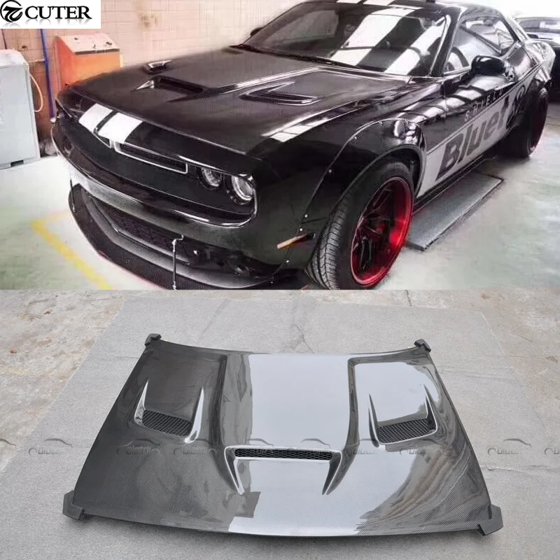 Per Challenger Hellcat Style Cofano Motore Frp In Fibra Di Carbonio Per Kit Carrozzeria Dodge Challenger 17Up
