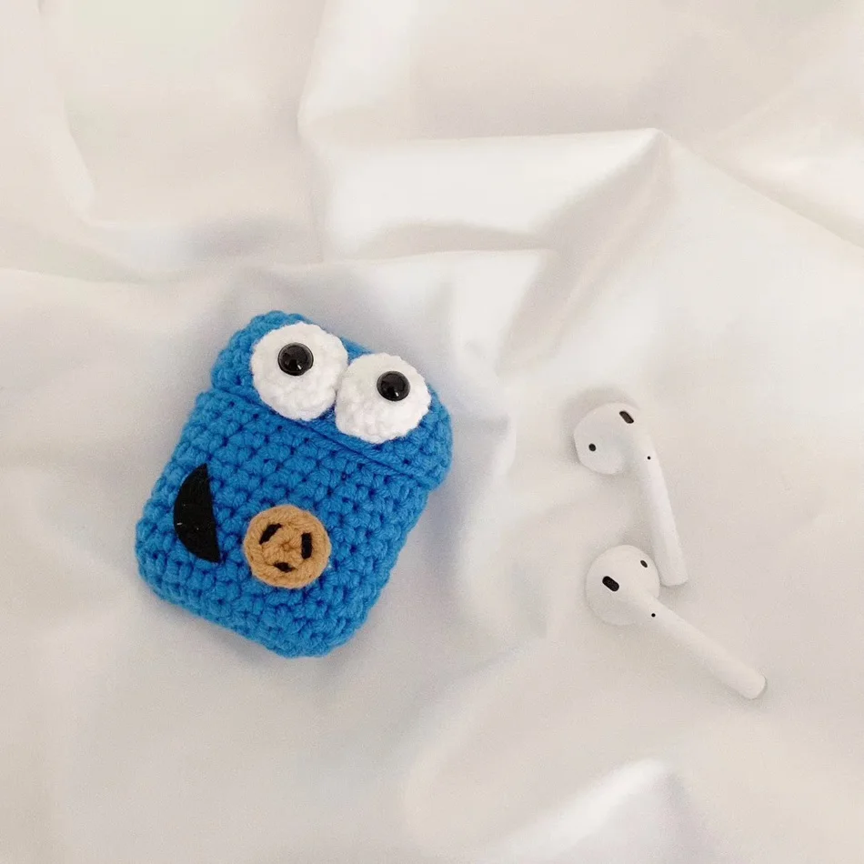 732K 3D милый чехол для наушников для Airpods, чехол, мультяшный вязаный плюшевый чехол для Apple Airpods 2, чехол, плюшевая собака, кролик, наушники, аксессуары - Цвет: 732K